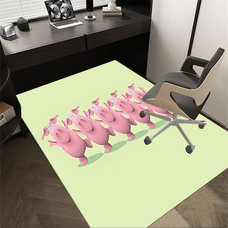 

1PC pink pigs Non-Slip Floor Carpet Compatible for Office&Living Room&Bedroom&Dining room - Flat-Weave Machine-W310 60cm by 90cm