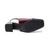 Sandali da Donna con Punta Quadrata, Tacco Chunky, Senza Tallone, in Vernice (Taglie 42-43)