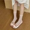 Damen Frühlings- und Sommerdünne Baumwolle Neuer Stil Schleife Knochenlos Genäht Kopf Mittlere Röhre Pile Socken
