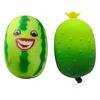 Stress Relief Simulation Cucumber Toy Anti-Anxiety Cartoon Watermelon Squeeze Toy Stretchy Vegetable Fidget Sensory Toy Office Worker Gift