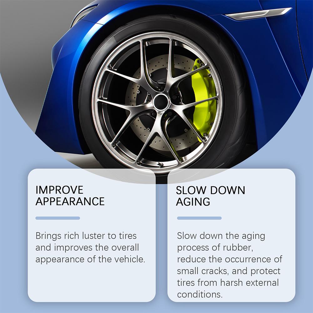 

100g Tire Shine&Retread Wax Car Tire Retreading And Film Plating Cream Tire Shine Coating Wax Auto Rubber Shiny Paste Anti-Aging 100g