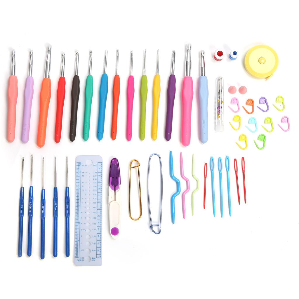 Crochet Hooks Extended Sweater Needle Colored Soft Handle Weaving Tools for Handicraft Lovers