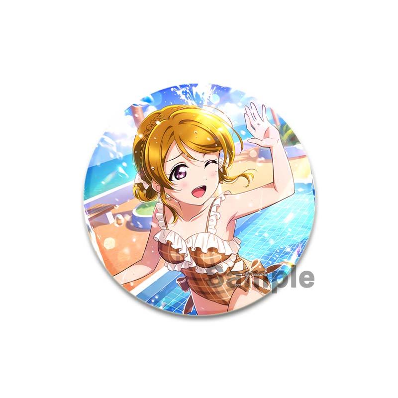 32/44/58mm LoveLive!SuperStar!!Ping An Pansy Tang Coco Round Brooch Clothing Lapel Pin Souvenir Soft Button  Decorative Hat Badge