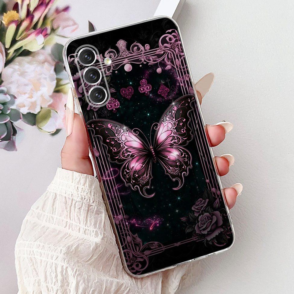 For Samsung A04s Case SM-A047M Clear Aesthetic Cute Cat Fashion Flowers Painted Back Cover For Samsung Galaxy A04s Phone Case