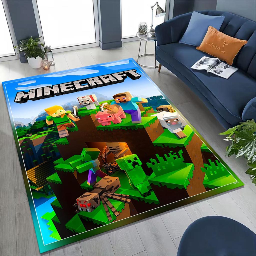 Cartoon S-Sandboxs 3D Game Carpet Rug for Bedroom Living Room Sofa Home Doormat Decor,Large Kids Play Non-slip Floor Mat Gift