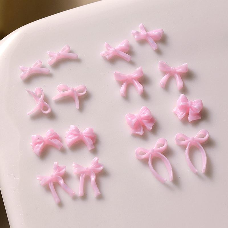 50 Stück Schleife Nagelzubehör 3D Flatback Harz Schleife Nagelanhänger DIY Frühlingsnägel Nailart Dekorationsteile