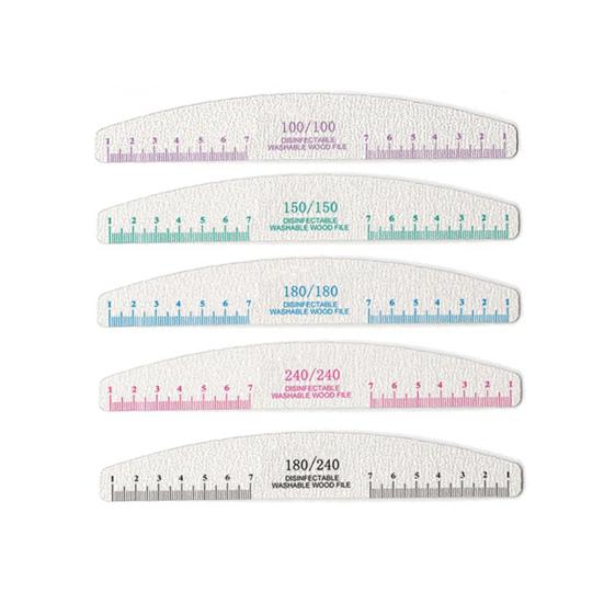 5Pcs Wooden Nail Files Bright Color Reusable Smooth Edge Clear Scale Multipurpose Trim Nails Lightweight Scale Ruler Half