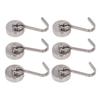 6 Stück Magnethaken 180 Grad Drehung 0?8kg Starker Neodym-Magnet für Kühlschrank Zuhause Nickelfarben