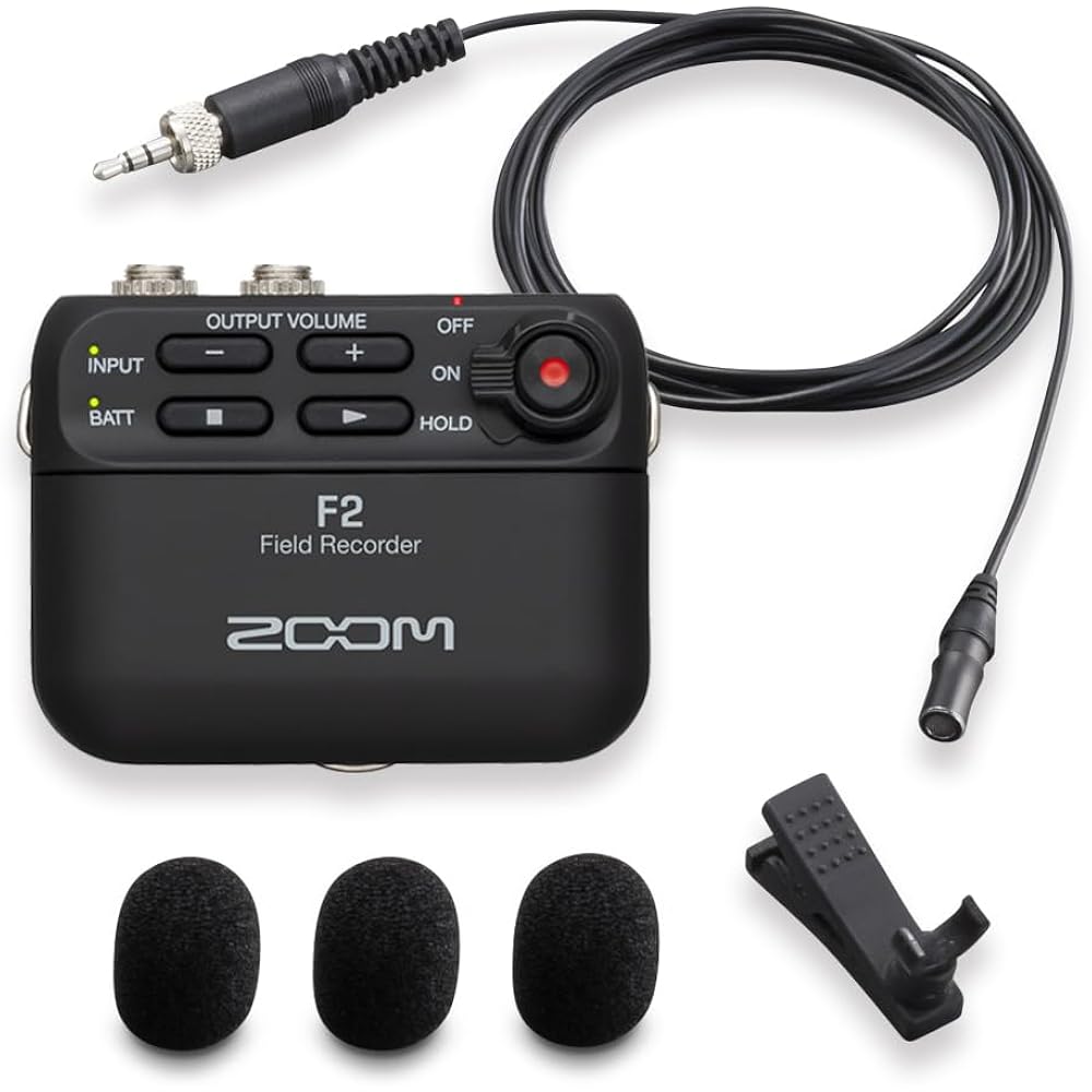 ZOOM Ultra Compact Recorder with Zoom Pin Microphone, F2/B, 32 Bit Float Compatible, No Settings ...