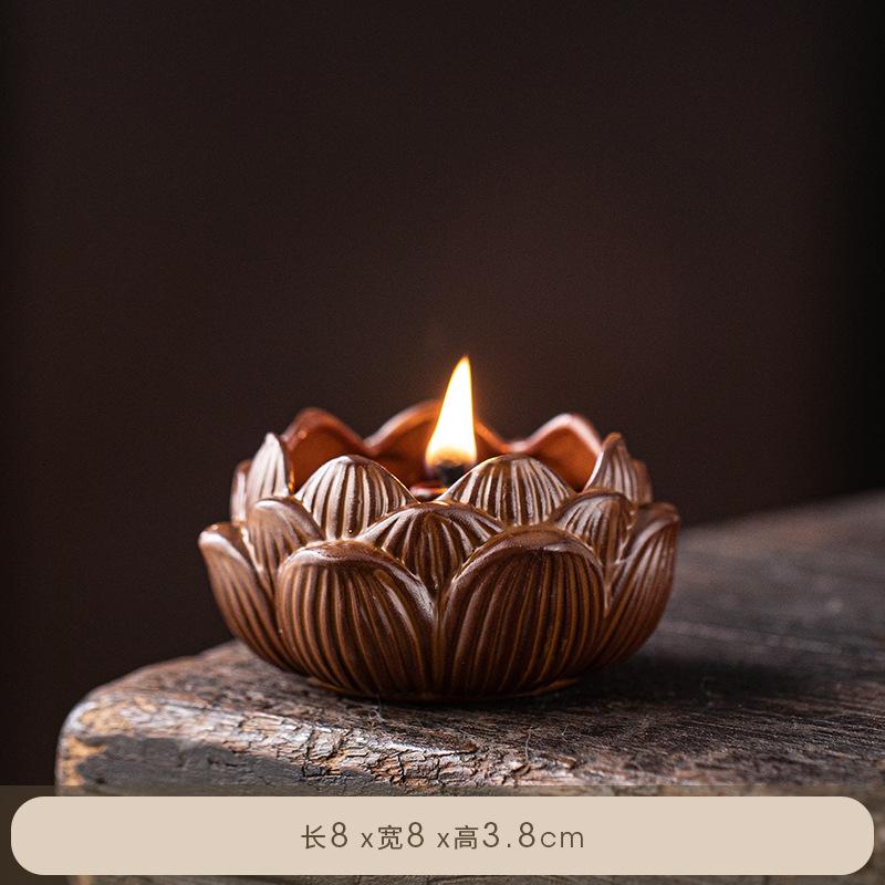 Retro Ceramiczna Lampa Olejna Budda Domowa Lampa Przednia Stały Uchwyt na Lampę Maślaną Lampa na Paliwo Płynne do Dekoracji Domu