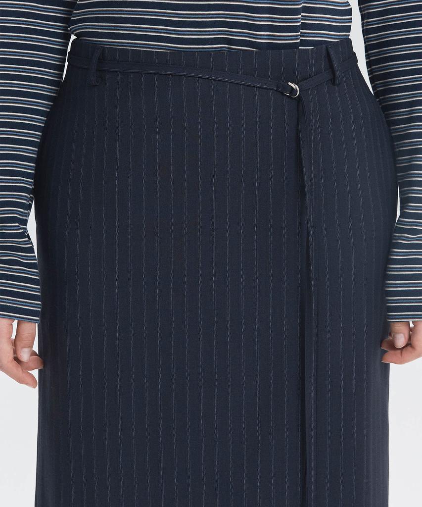 Ihr Classic Striped Belted Skirt / Navy