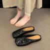 Woman Mules Slippers Flat Silver Sandals Sequins Shoes for Women Pvc Korea Style Low Price Chic and Elegant Casual 40 New Slides