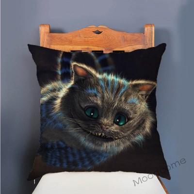 18" Alice In Wonderland Mad Hatter Cheshire Cat Children Fairy Tale Home Decoration Throw Pillow Case Cotton Linen Cushion Cover