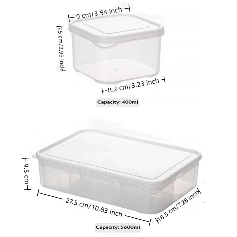

Food Storage Container 6 Grids Vegetable Fruit Soup Fresh-keeping Box With Lid For Refrigerator Kitchen Spice Seasoning Storage