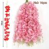 12pcs Thick Wisteria Flowers Fake Wisteria Hanging Flowers Artificial Wisteria Flowers Ceiling Flower Plants Exterior Decoration