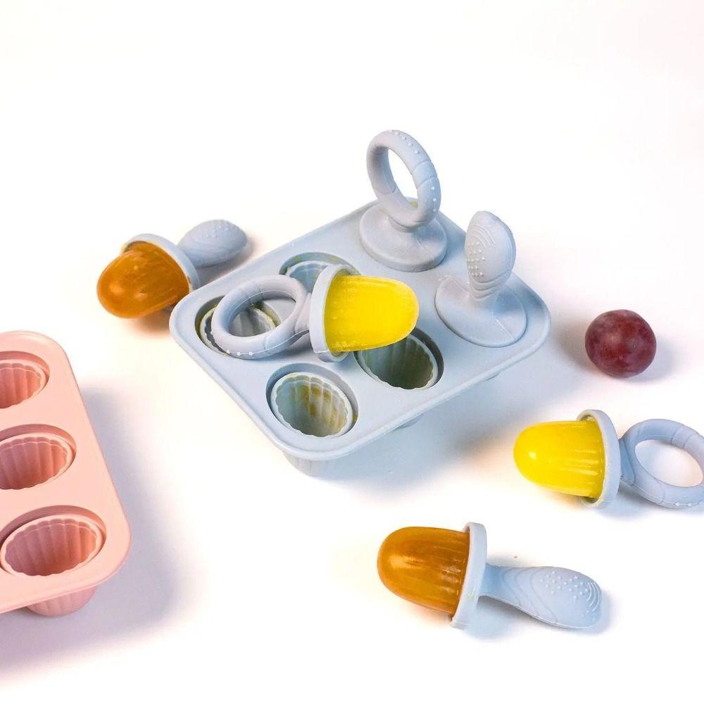 Food Grade Silicone Baby Teething Ice Cream Stick Molds Reusable DIY Homemade Ice Cream Mold