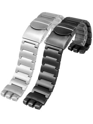 Stainless Steel Watchband Solid 23mm Silver Black For Swatch YOS440 449 401G 447 448 Men Irony Big Size Watch Strap  Bracelet