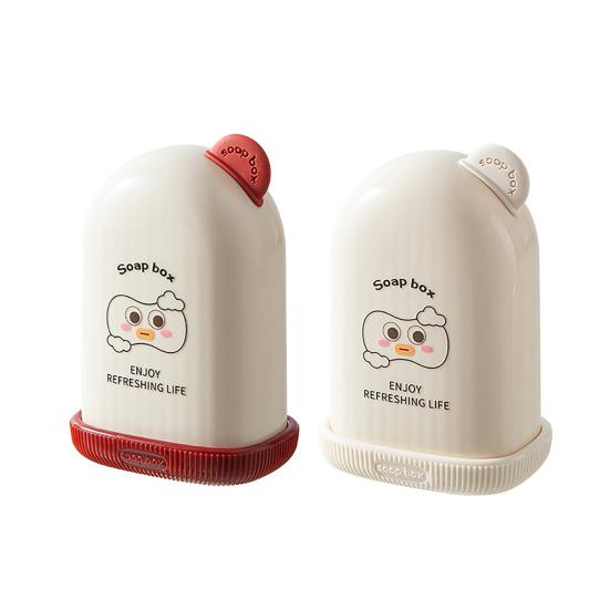 Scatola per Sapone con Coperchio Carina Custodia a Cartone Animato Contenitore per Sapone Compatto Sigillato a Prova di Perdite per Viaggi Viaggio di Lavoro