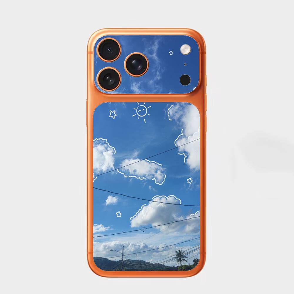 

Линии в небе Для Apple iPhone 17Pro, 17Pro Max Задняя крышка аккумулятора с наклейкой-скином для камеры Задняя защитная пленка-наклейка iPhone17pro
