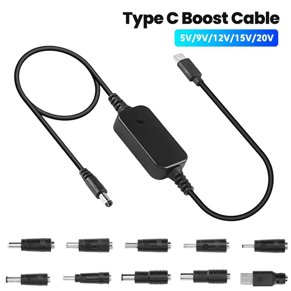 with 10 Connector Tips USB C to DC PD Adapter Cable Boost Cable  Wifi Router Laptop