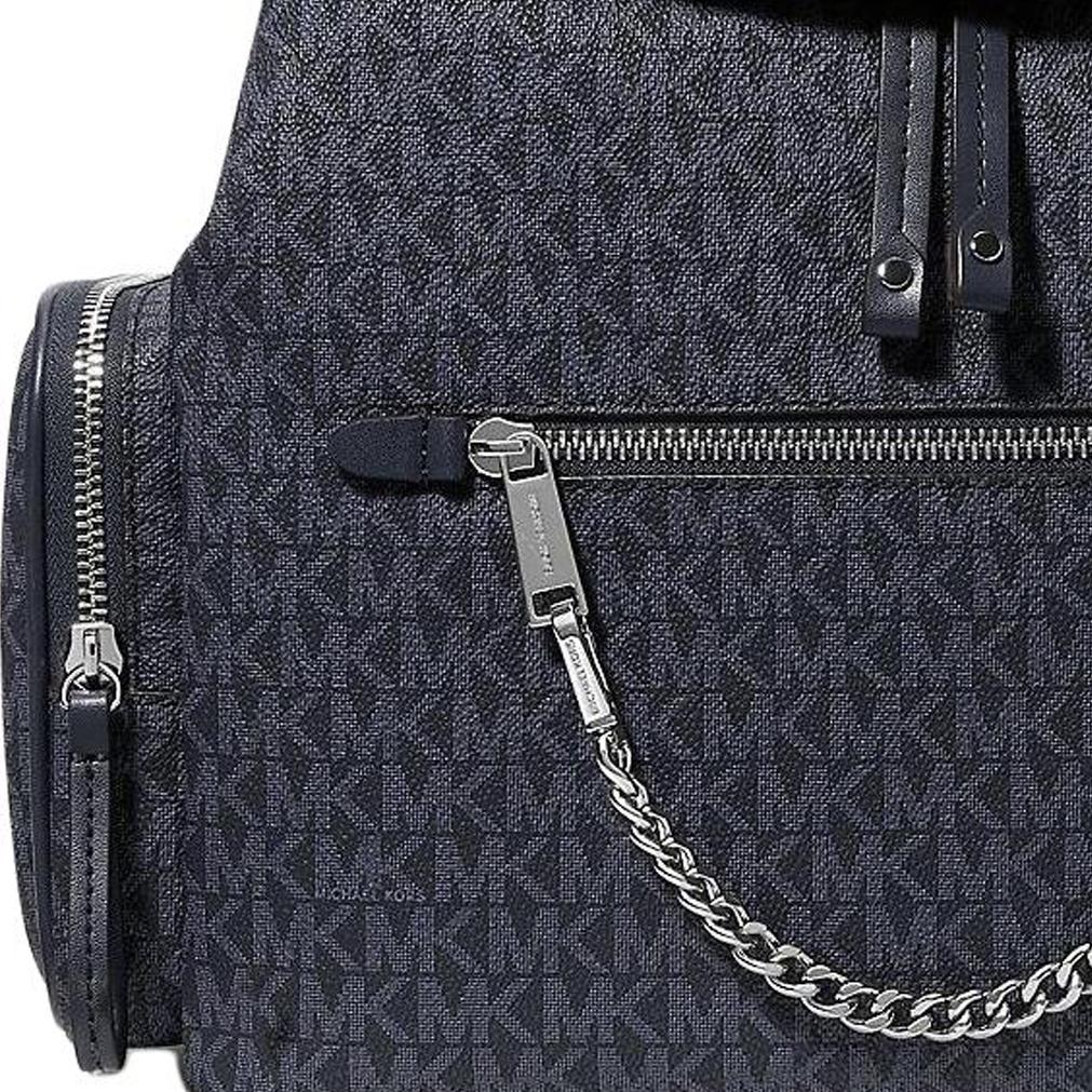 Michael Kors Jet Set Logo Beschichtetes Canvas Rucksack Groß Damenrucksack Dunkelgrau 35T1STTB3B-ADMIRAL