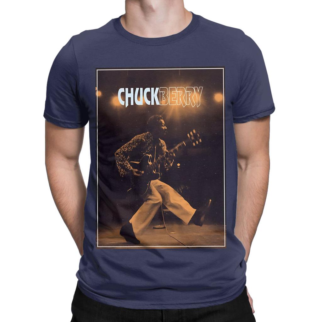 Chuck Berry Playing On the Guitar Vintage Classic Funny Graphic 100 Cotton TShirt Chuck Berry Tops Tees For Unisex