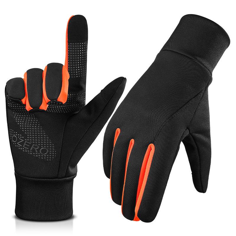 

Cold-proof outdoor sports gloves running autumn and winter velvet touch screen warm windproof cycling electric vehicle gloves non-slip XS