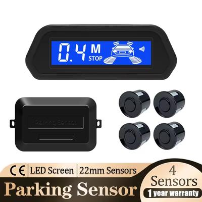 Oto Park Sensörü Kiti Otomatik Parktronik Geri Vites LED Monitör 4 Sensör Radar Dedektörü Sistemi Arka Işık Ekran