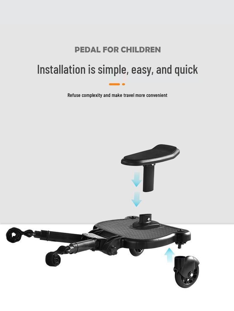 Dual Child Stroller Auxiliary Pedal - Convenient Travel Solution for Two Kids