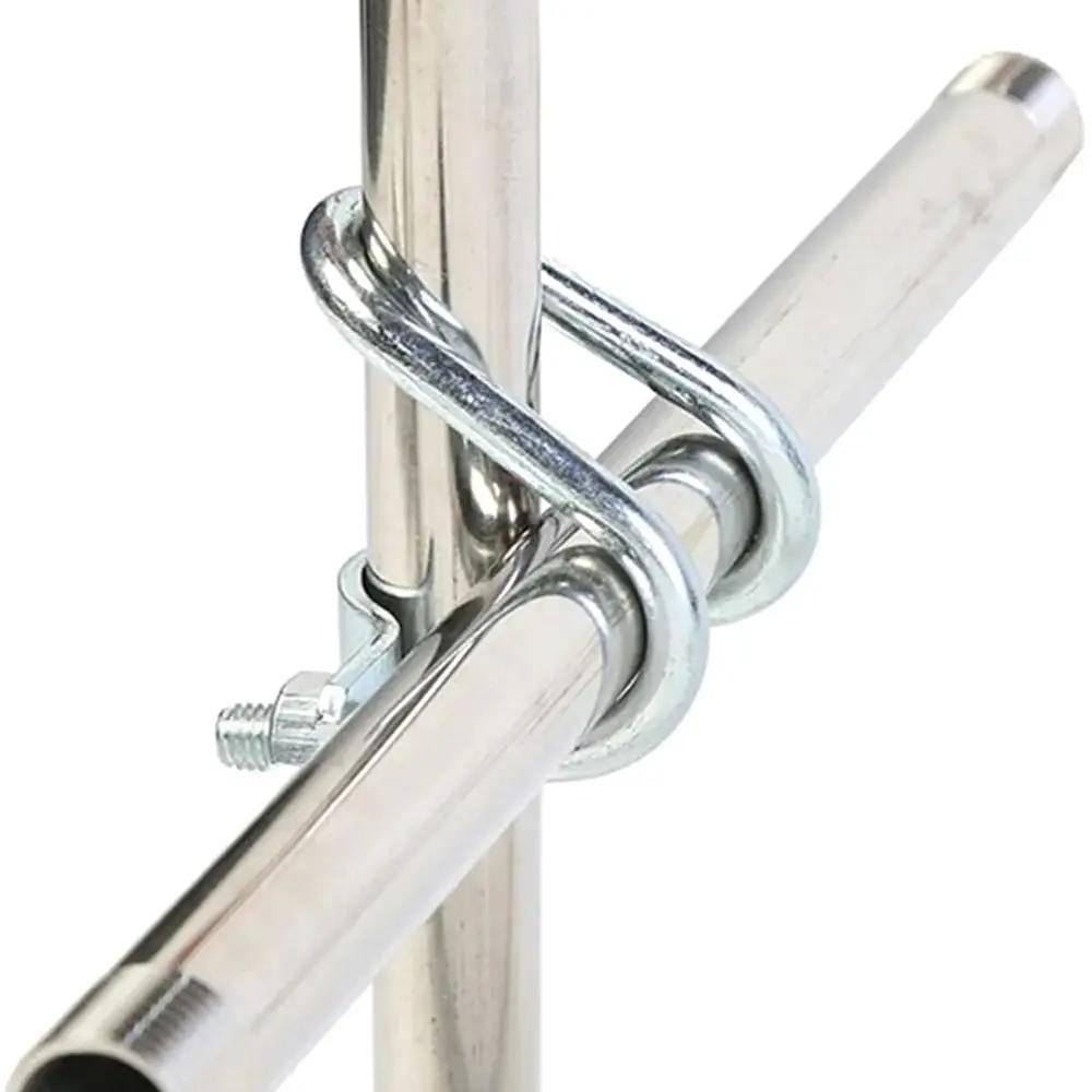 1Pcs Durable Double U-Cross U Bolt Cross Clamp Scaffolding Fixing Hose Clamp Screw Steel Connector Tube Pipe Clip