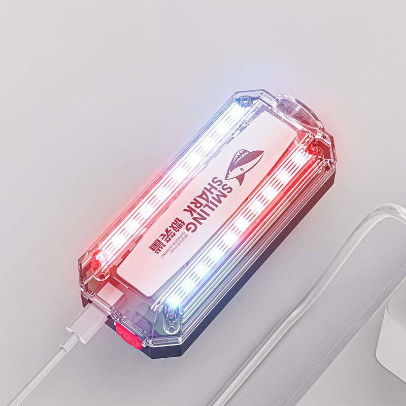 Outdoor Red Blue Strobe Light Police Light Warning Lights Usb Rechargeable Flashlight Shoulder Clip Flashing