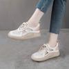 Fashion 3.5CM Platform Sandals Women New Summer Round Toe Shoes Lace-Up Genuine Leather Thick Bottom Lightweight Casual Sneakers Sandals