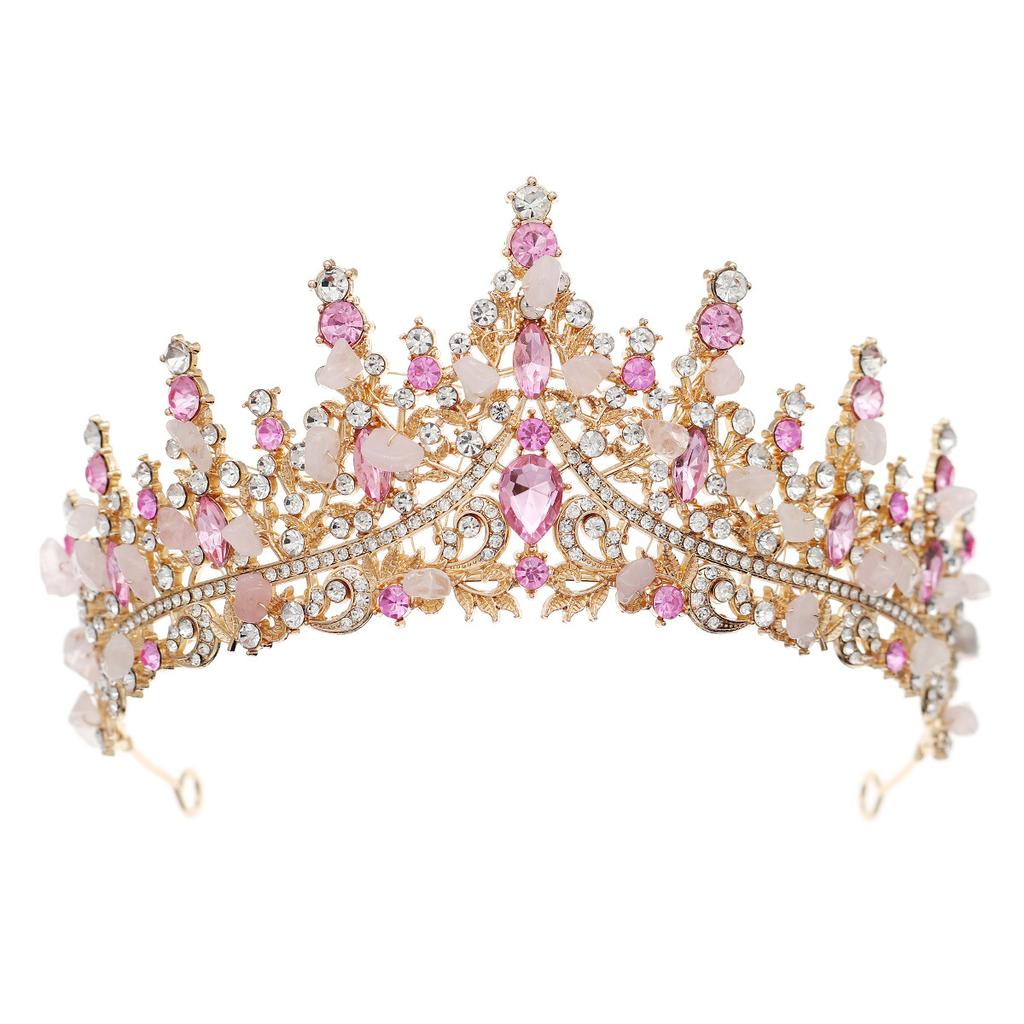 Hochzeitskleid der Braut, Barock-Retro-Zeremonienkrone für Erwachsene aus dem 18. Jahrhundert, exquisite Markisen-Strasskrone