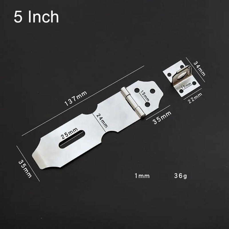 New Padlock Clasp Door Lock Anti Theft Buckle Hardware Window Staple Hasp Staple Stainless Steel Shed Latch 2/3/4/5inch Comes With Free Screws