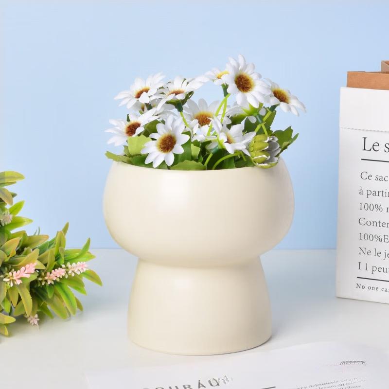 MOJY Cream Style Ceramic Flower Pot Set