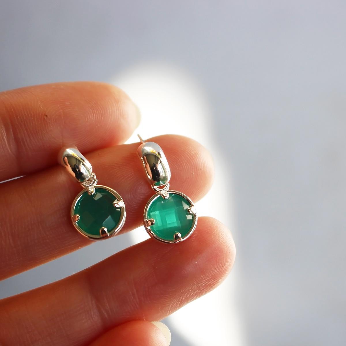 

Серьги Poly S Original Minimalist And Cold Silver, универсальные национальные серьги-гвоздики New Chinese Aquamarine Small 223