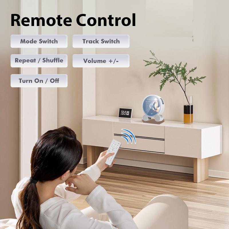 Portable CD Player Bluetooth,Desktop CD Player with Remote, Rechargeable CD Players for Home Built-in Dual Speakers,small size