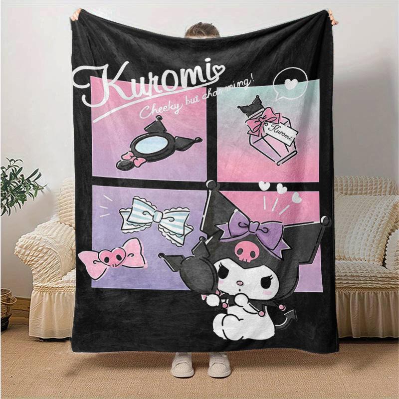 

1pc Kuromi s Charming Adventures Blanket, Soft Throw Blanket for Couch Bed Sofa, Living Room, Travel, Camping, Car Blankets, Beach, Office Naps, Warm 130x150cm
