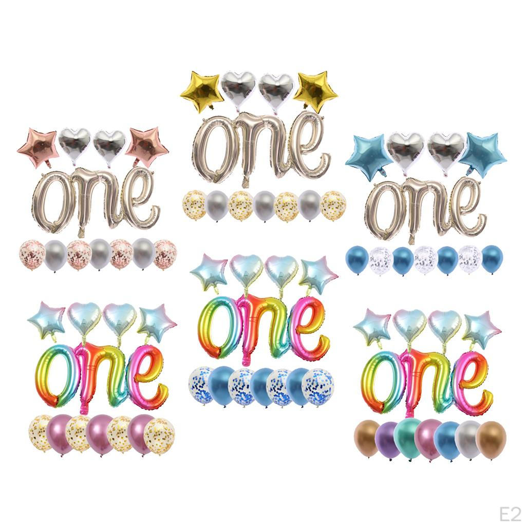 Aluminum Latex Balloons Set 1st Birthday