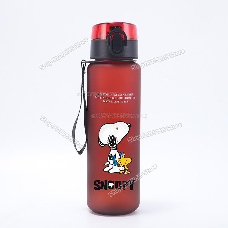 650ml Animation Snoopys Children Water Bottle Boy Girl Outside-Use Sport Straw Mug Animation Design Kids Drink Bottle Leak Proof Polymer Material Jugs