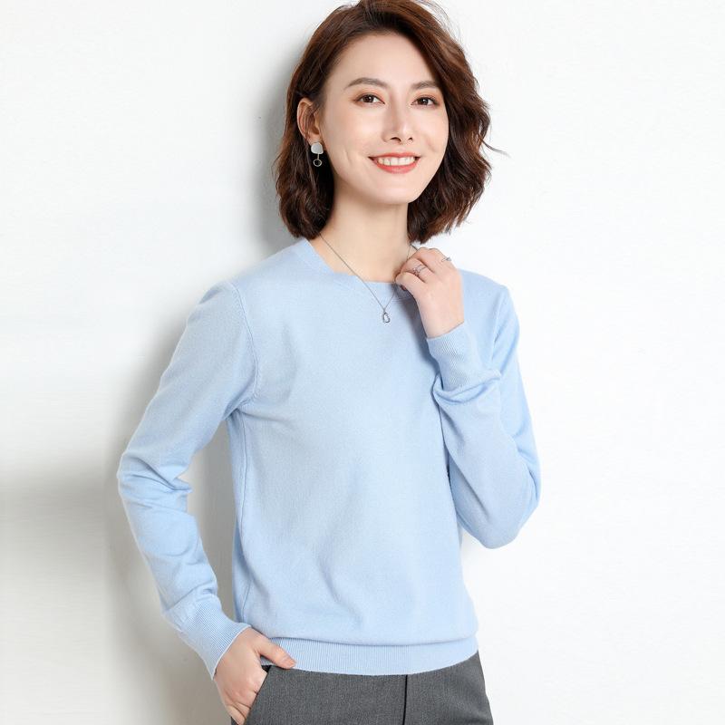 Frauen Pullover O-Ausschnitt Herbst Winter Basic Pullover Warm Casual Frau Frühling gestrickt Bottoming Shirt