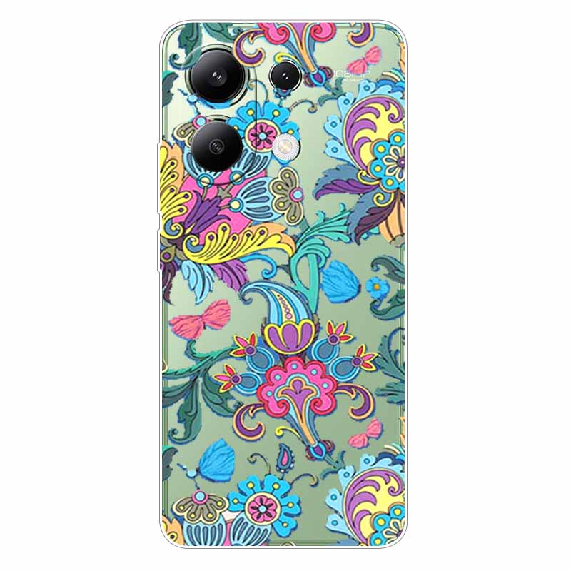 For Xiaomi Redmi Note 13 4G Case TPU Clear Soft Cute Girl Paint Cover For Redmi Note 13 4G Case Note13 Transparent Silicone