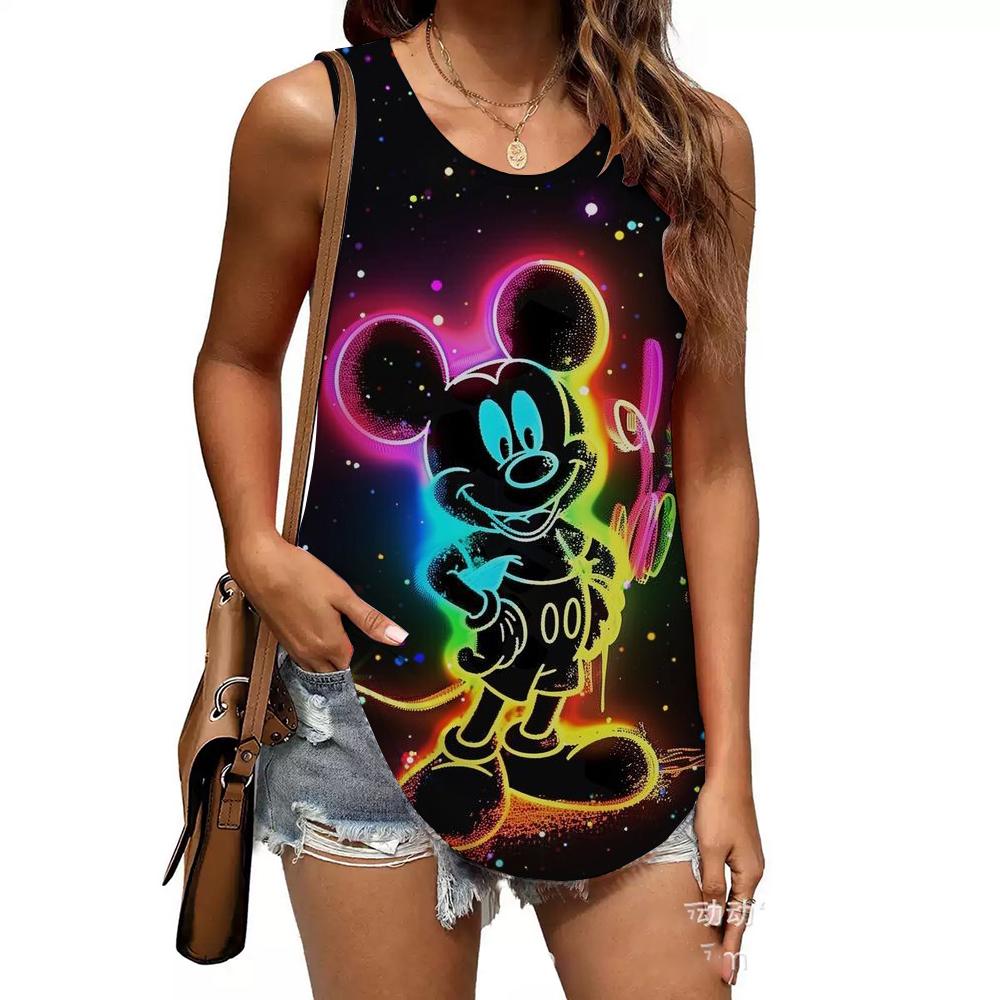 Fashion Printed Top Casual Loose Sleeveless T-Shirts Women’s