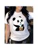 Wounisex's Cute Panda Graphic T-Shirt Casual Short Sleeve Top Round Neck Tops Cute Wounisex Clothes