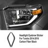 2pcs Carbon Fiber Car Front Headlight Eyebrows Sticker For Toyota Tundra 14-18