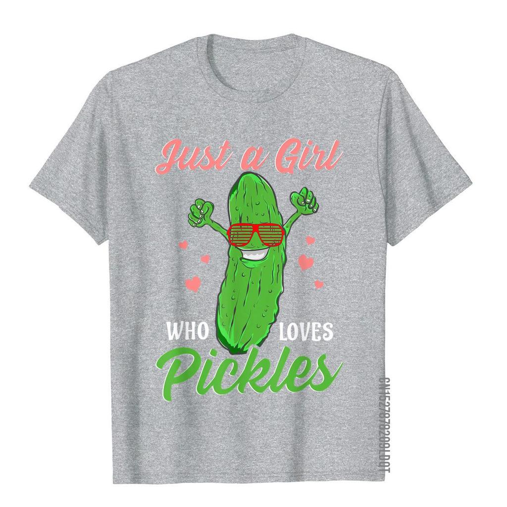 Just A Girl Who Loves Pickles Gift Pickle Food Costume Party TShirt Simple Style Cotton Unisex T Shirt Custom Funny T Shirt
