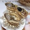 Girls' Creative Snake-Shaped Bangle Quartz Watch