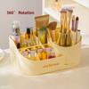 ABS 360° Rotating Makeup Organizer For Vanity Cosmetics Skin Care Organizer Makeup Brush Holder For Bedroom Bathroom