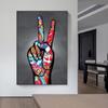 Pittura su tela astratta, poster di gesti, graffiti di strada, arte con le dita, stampa artistica da parete, stampe moderne, quadri modulari per soggiorno, arredamento per la casa