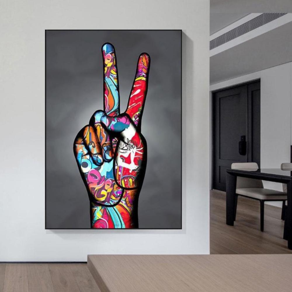 Pittura su tela astratta, poster di gesti, graffiti di strada, arte con le dita, stampa artistica da parete, stampe moderne, quadri modulari per soggiorno, arredamento per la casa